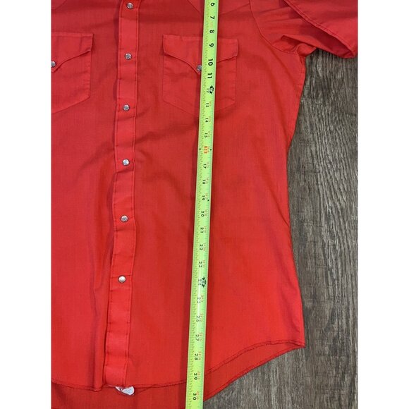 Vintage Dickson-Jenkins DJ Red Pearl Snap Button Shirt Large Christmas Western - Picture 8 of 10